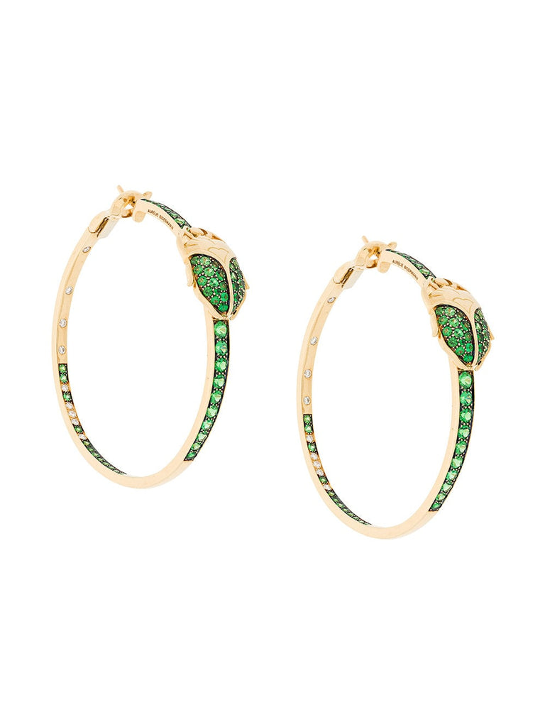 18kt gold Scarab Couture tsavorite and diamond earrings