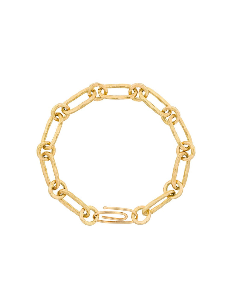 Hammered 18kt gold chain bracelet