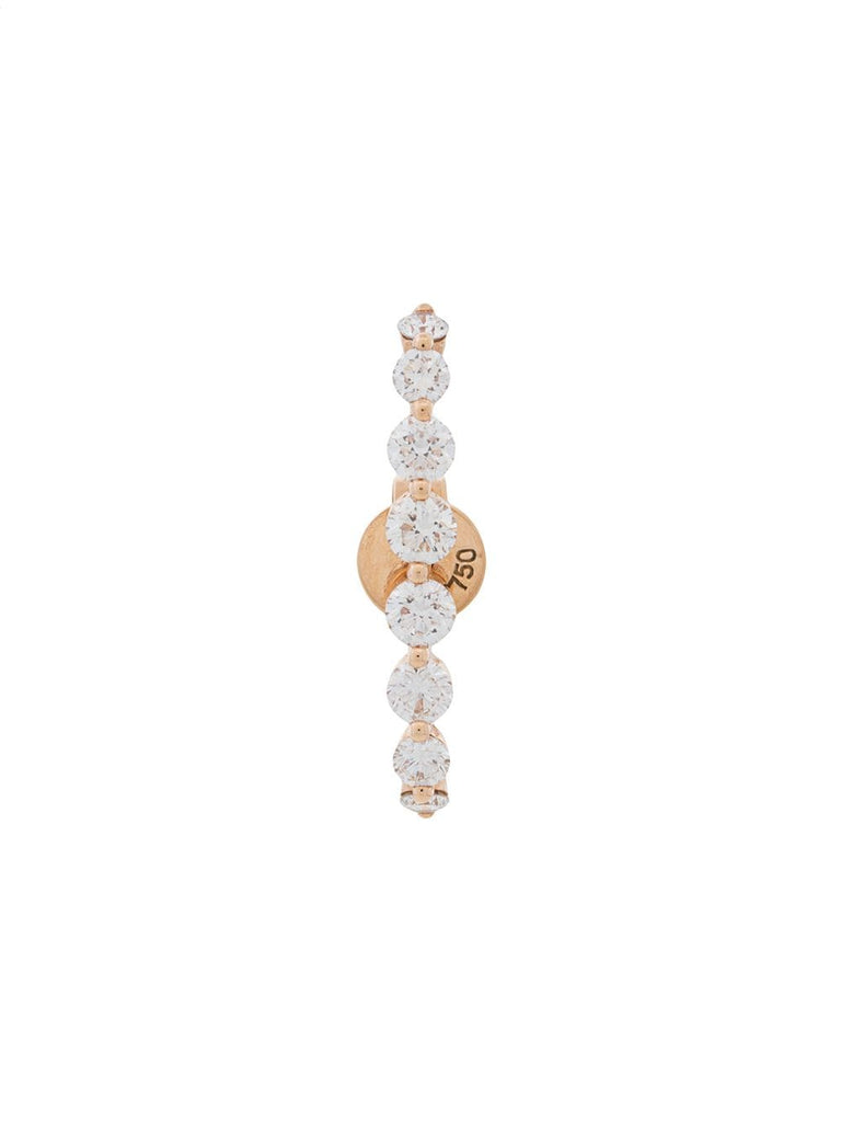 18kt rose gold large floating diamond earring