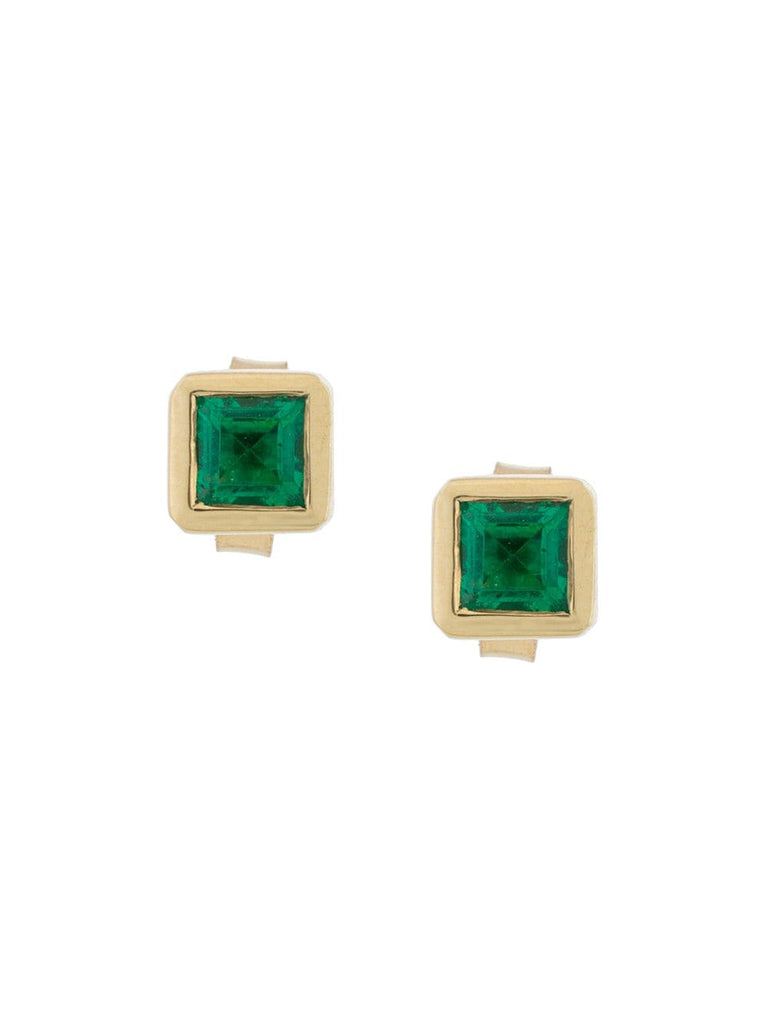 18kt gold square stud earrings