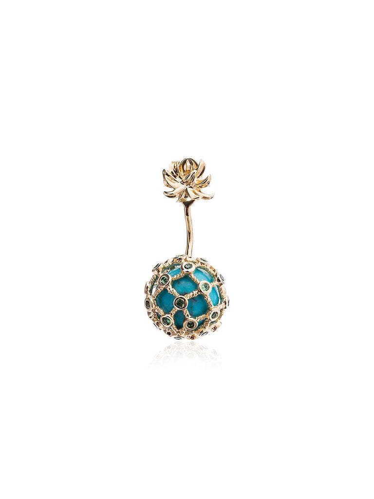 Turquoise Mini Pineapple Gold Earring