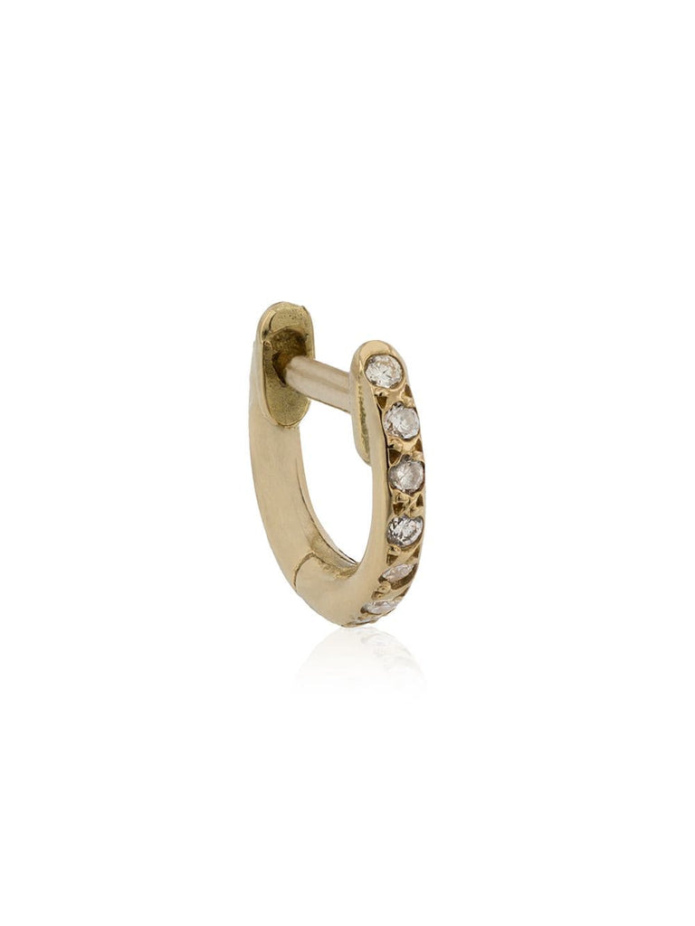 mini yellow gold and diamond hoop