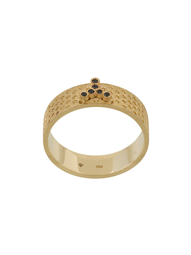 14kt yellow gold Lui black diamonds ring