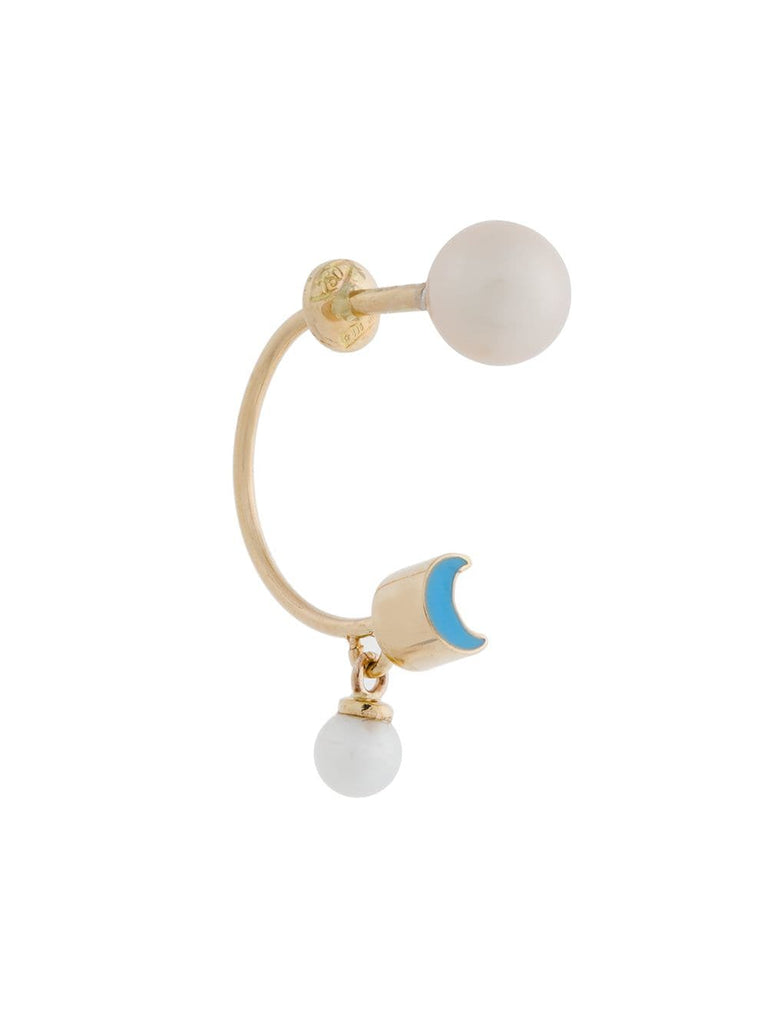 18kt gold Moon Piercing earring