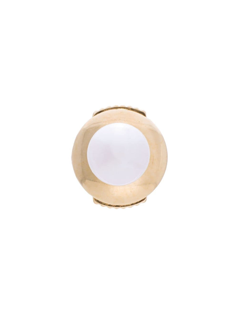 18kt gold petit white pearl stud earring