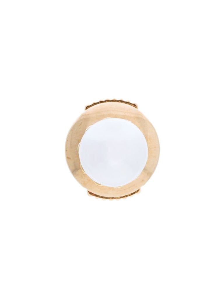 18kt gold grande white pearl stud earring