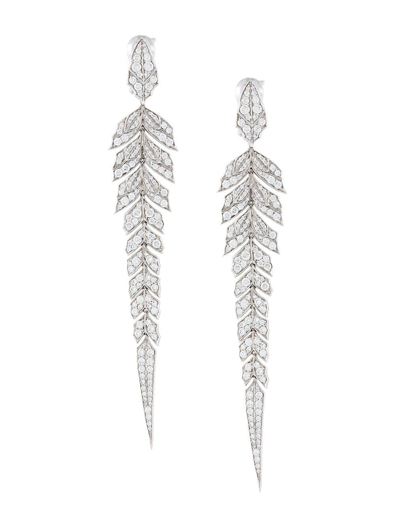 18kt gold Magnipheasant diamond earrings