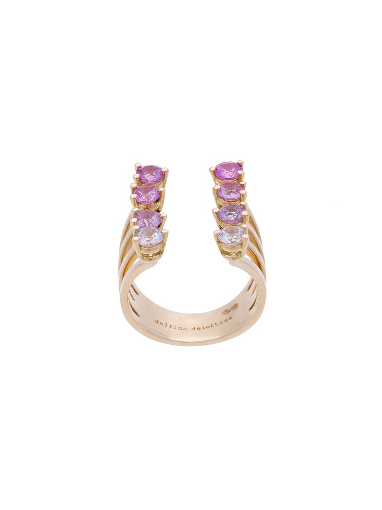 8 Dots pink sapphires ring