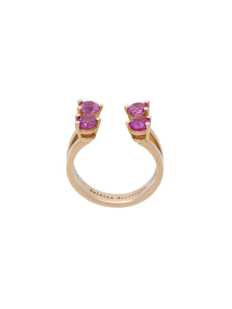 4 Dots pink sapphires phalanx ring