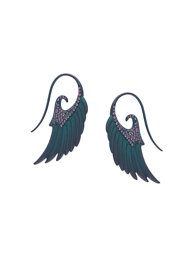 Wing diamond earrings