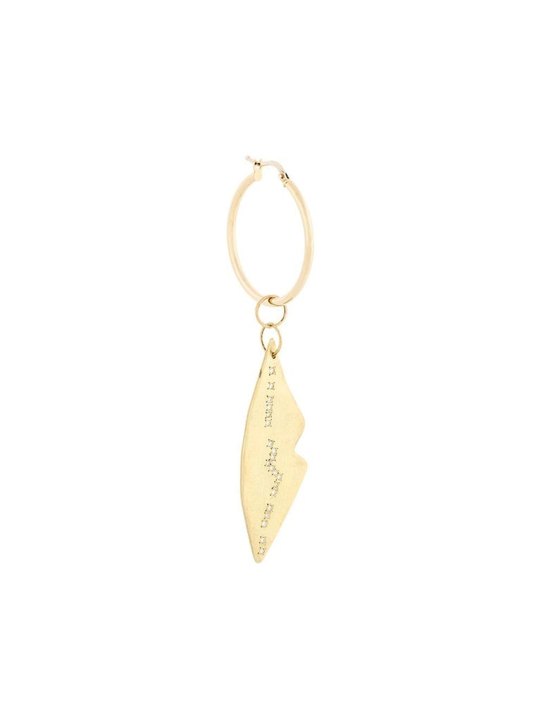 24kt gold and diamond embellished lip pendant earring