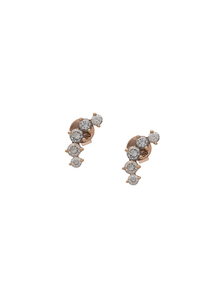 18kt rose gold Arc diamond stud earrings