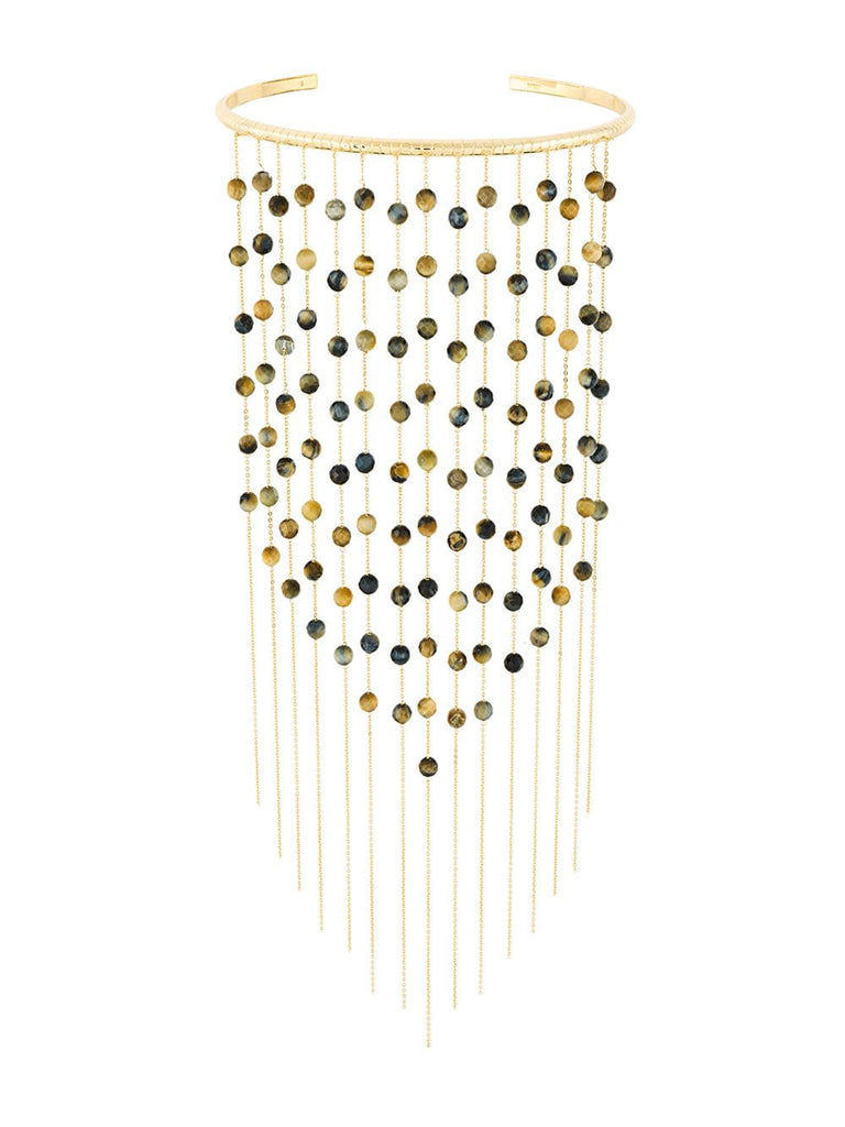 Dalhia' tiger fringe necklace