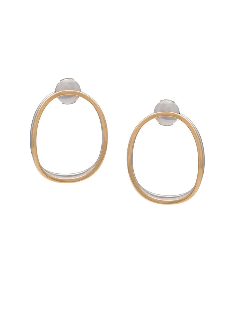 14kt gold double oval earrings