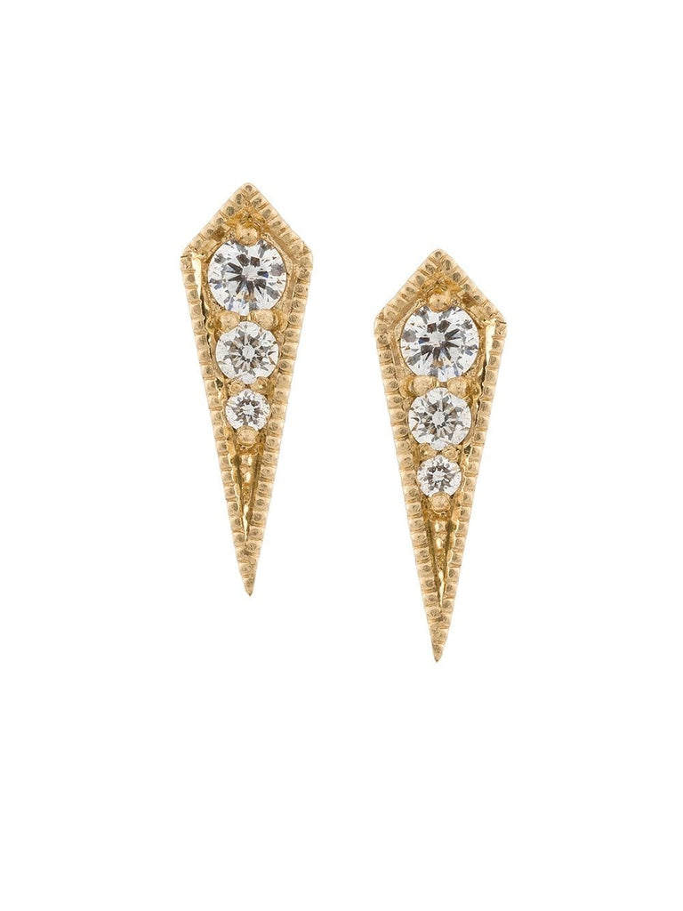 18kt gold 'Kite' diamond stud earrings