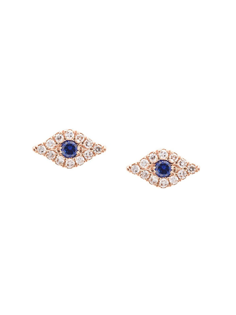 mini diamond evil eye stud earrings