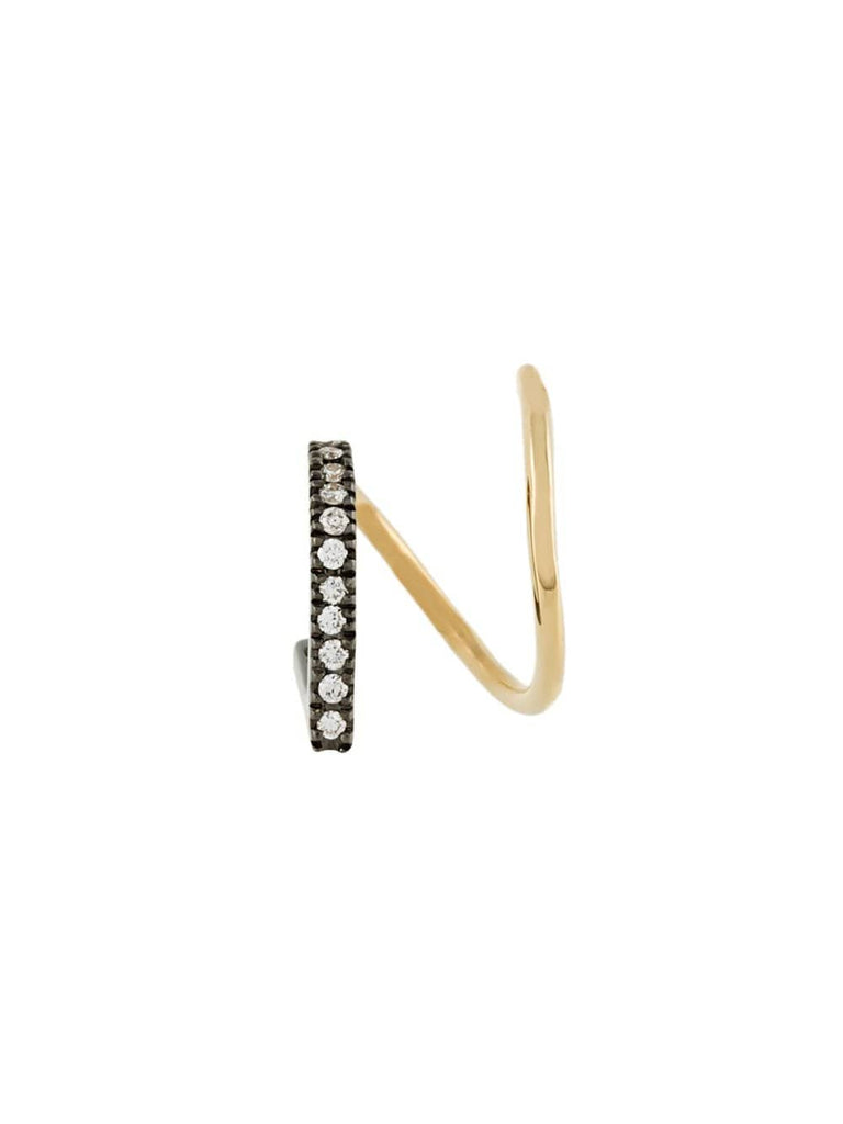 Bela Noir' twirl diamond earring