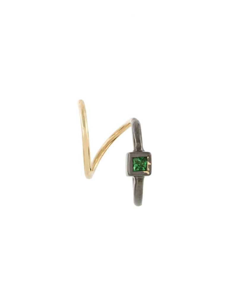 Ava Vert' twirl tsavorite earring