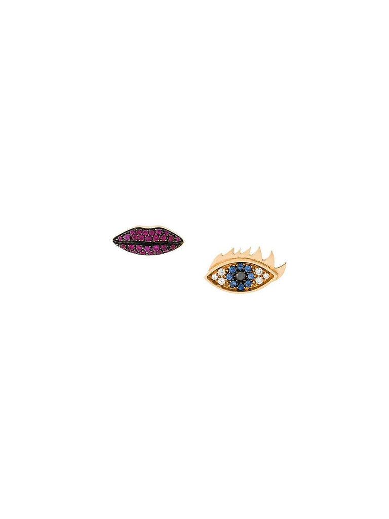 Anatomik' ruby and diamond earrings