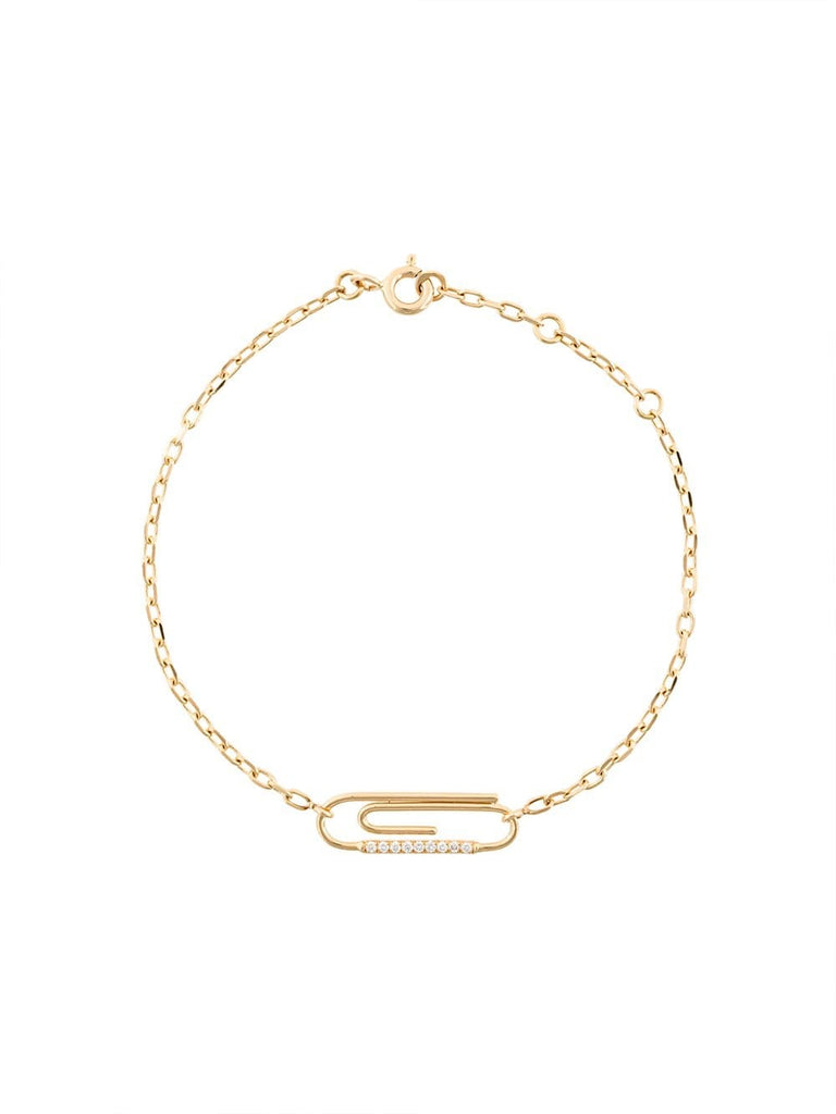 Paperclip 18kt gold diamond bracelet