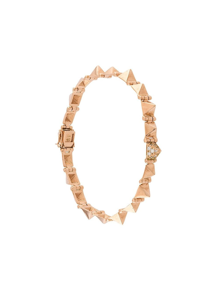 18kt rose gold small diamond spike bracelet