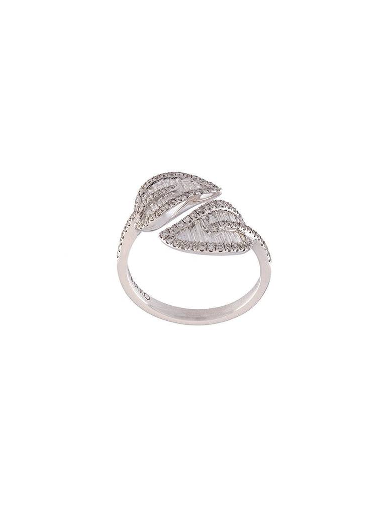 diamond small leaf ring