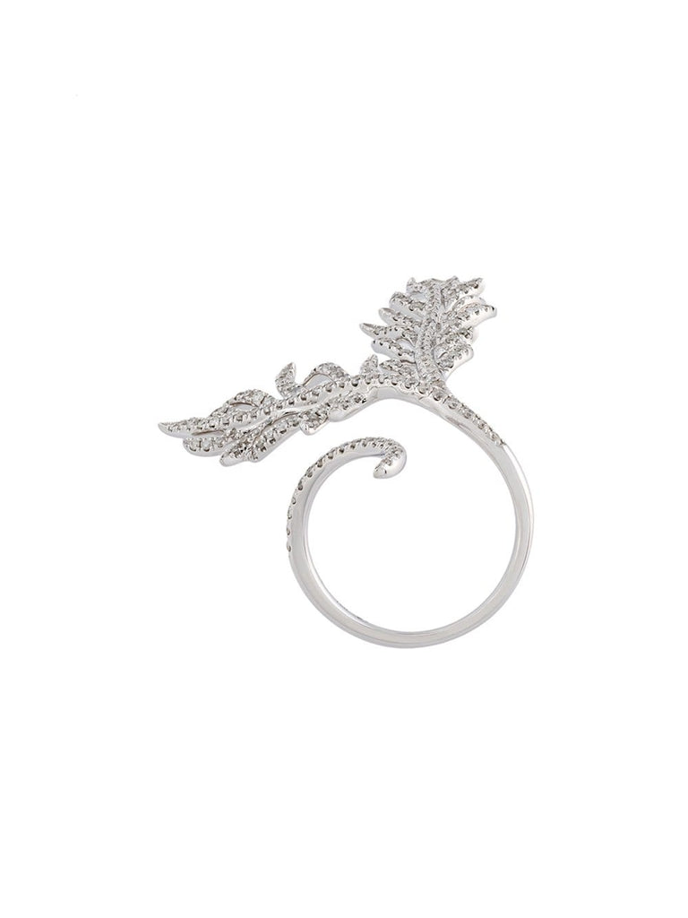 diamond leaf ring