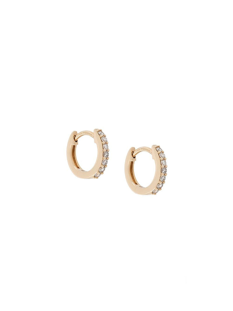 mini halo diamond hoop earrings