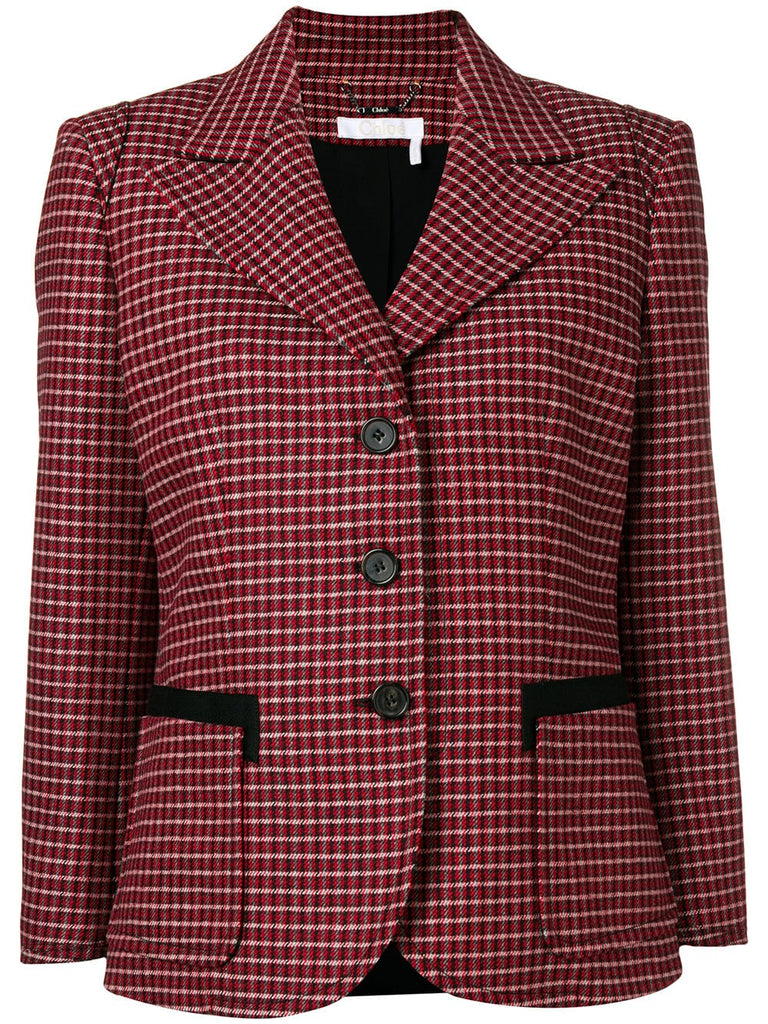 plaid single-breasted blazer