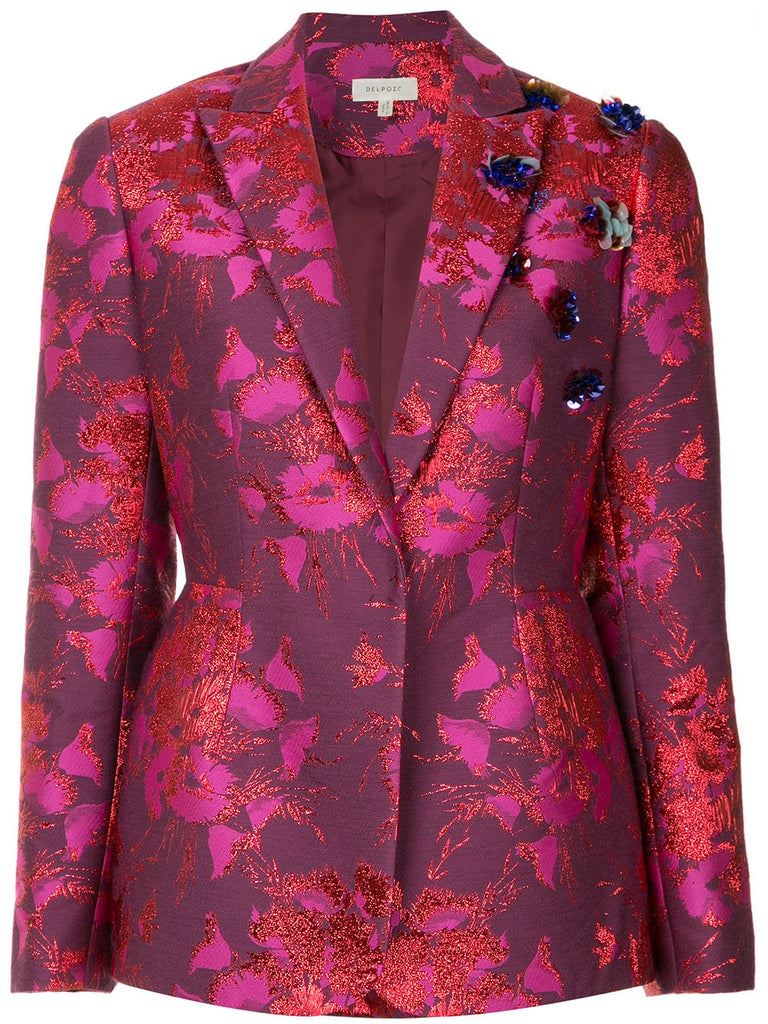 floral embroidered blazer