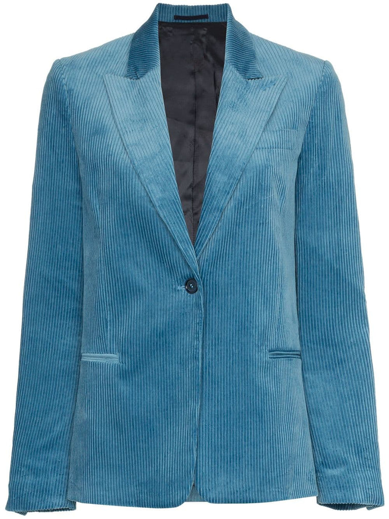 single breasted corduroy cotton blazer