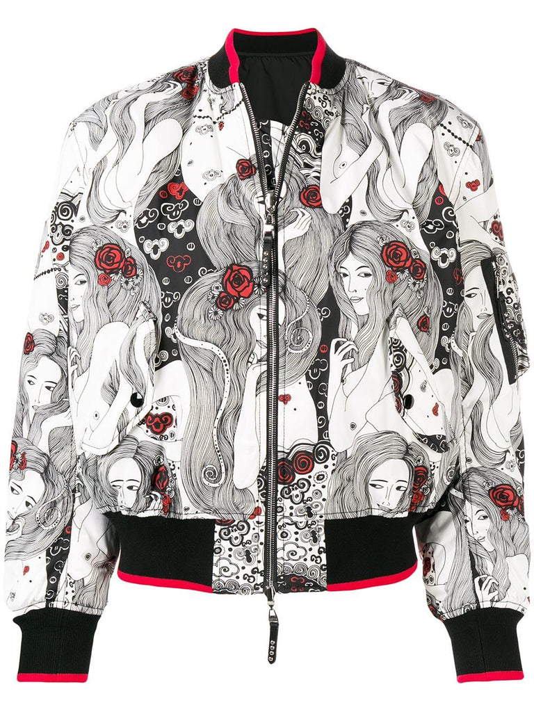 printed bomber jacket