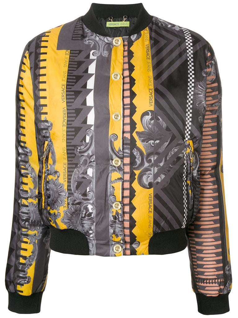 multi-print bomber jacket