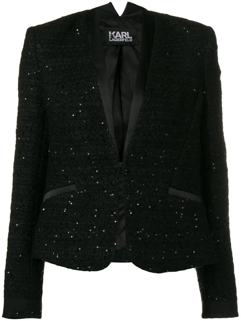 sequinned boucle blazer