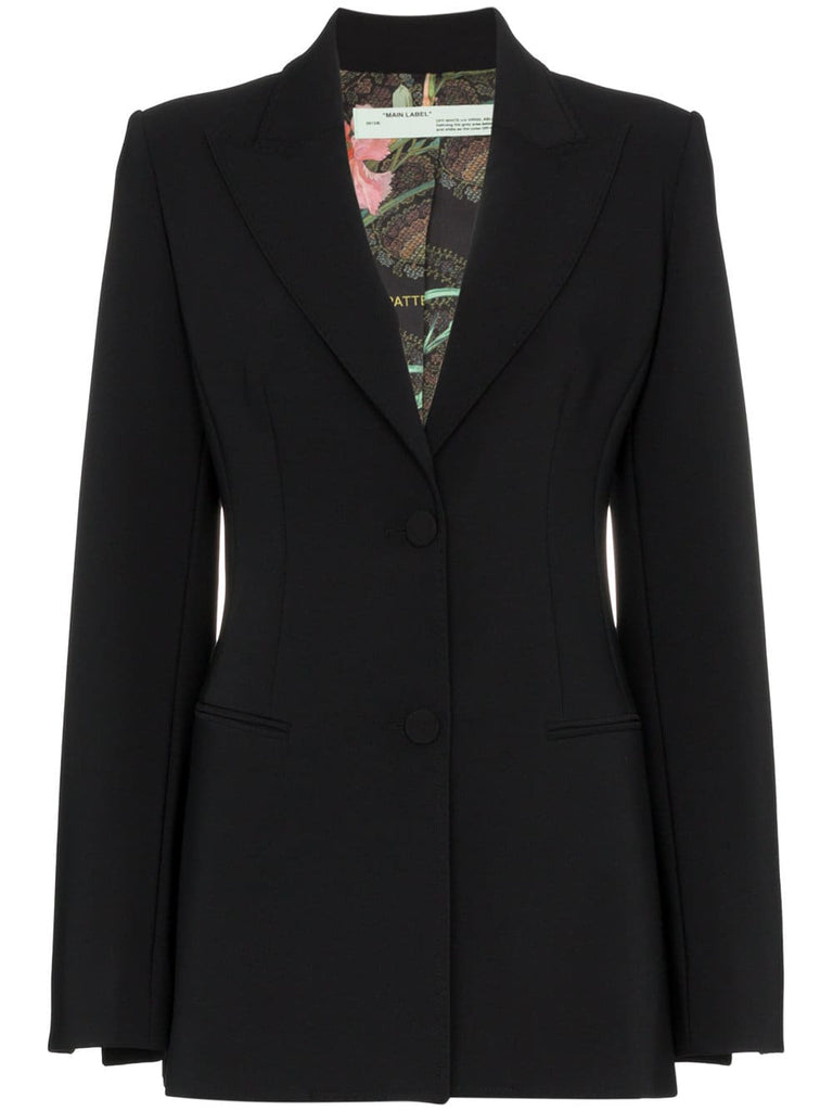 back logo blazer with cinched waist