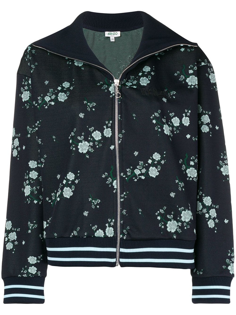 floral spread collar bomber jacket