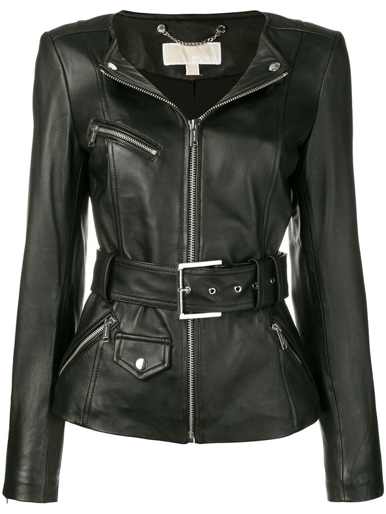 lambskin biker jacket