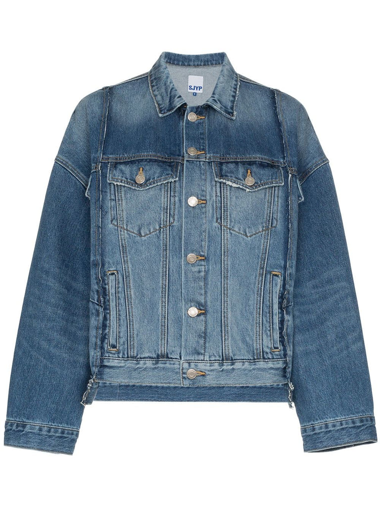 oversized panelled denim jacket