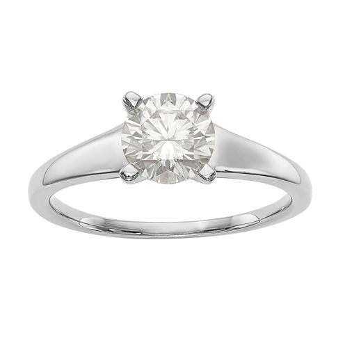 Womens 1 CT. T.W. White Moissanite Gold Solitaire Ring