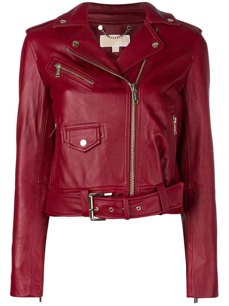 belted biker jacket