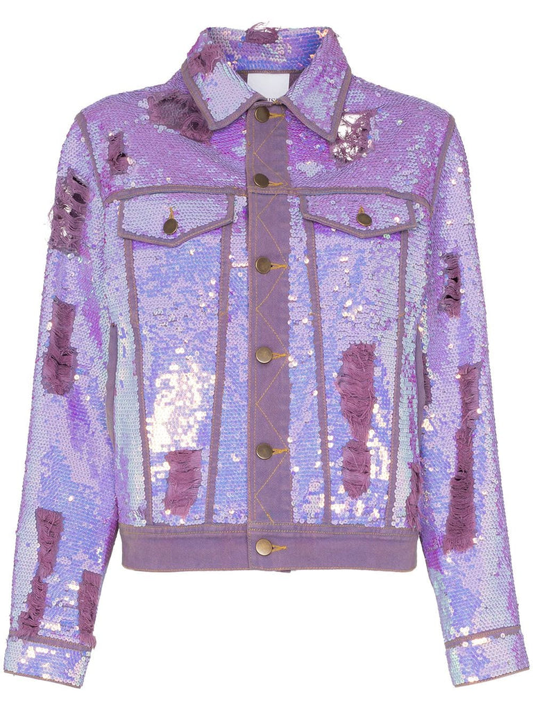 x Browns sequin embellished denim jacket