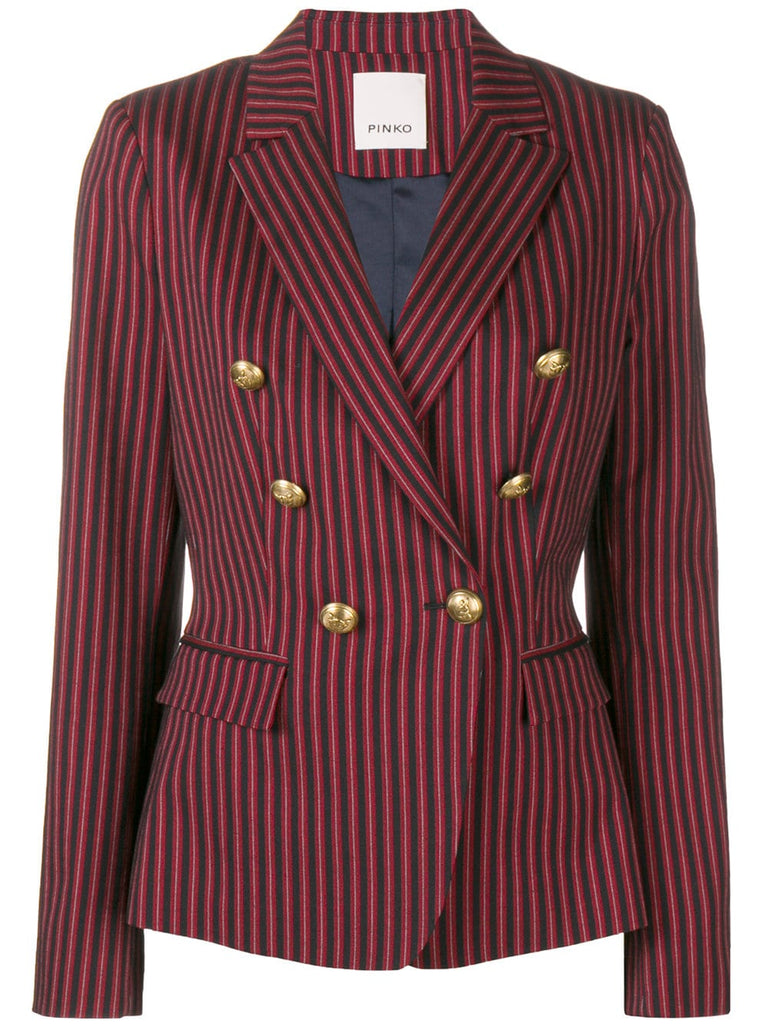 double breasted pinstripe blazer