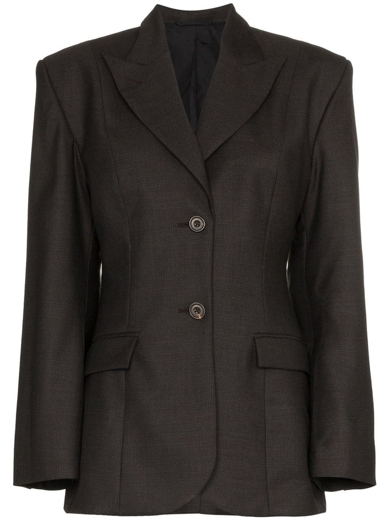 wide shoulder wool blazer