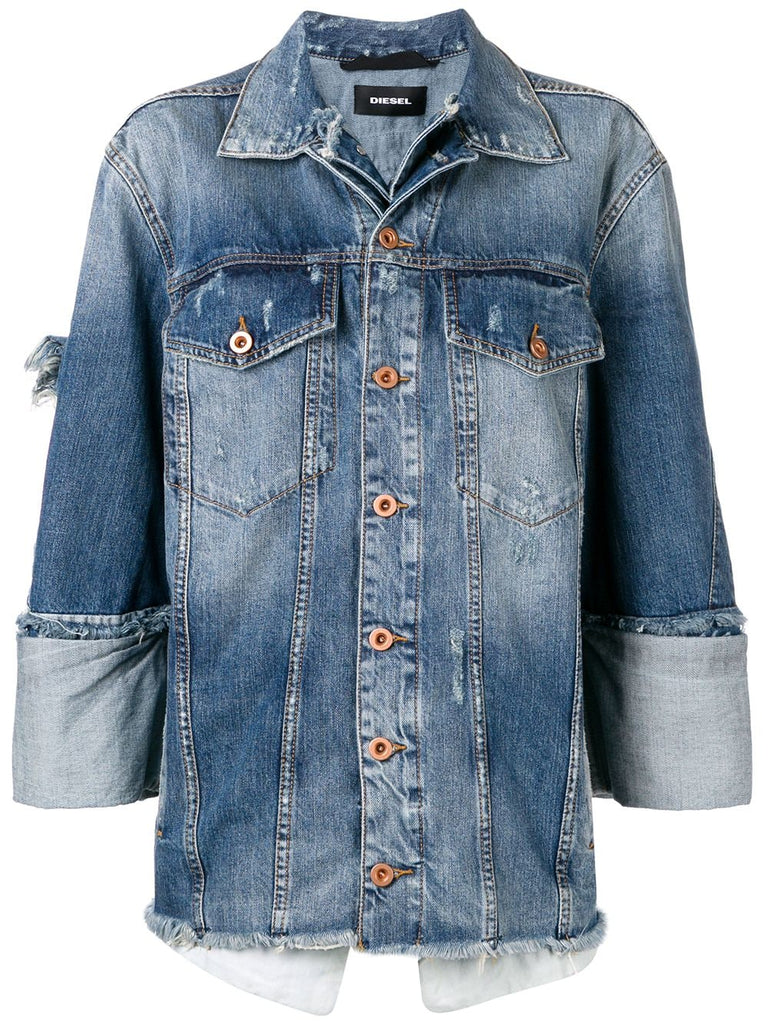 layered denim jacket