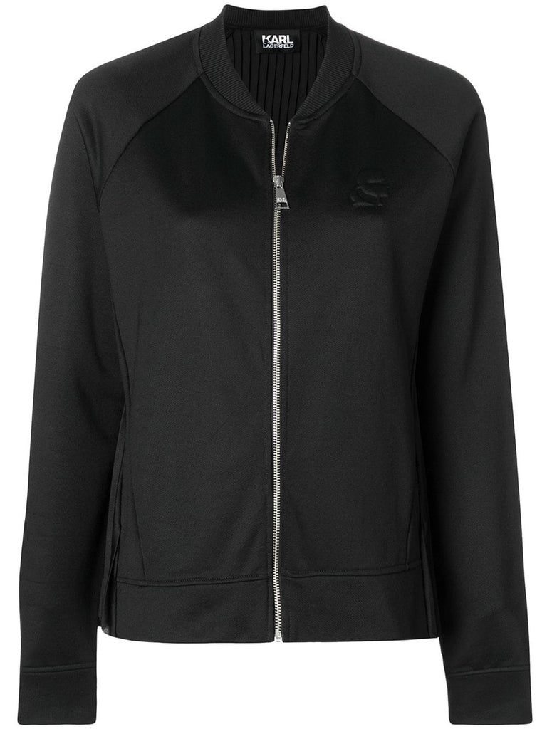 pleated back sweat bomber jacket