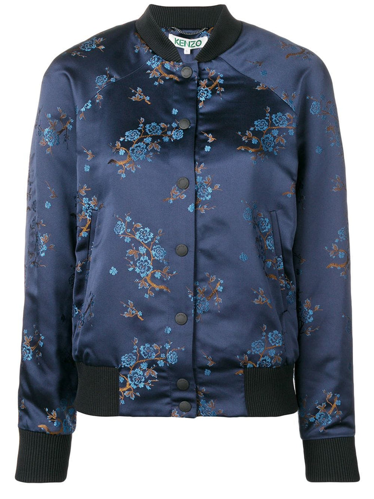 floral embroidered bomber jacket