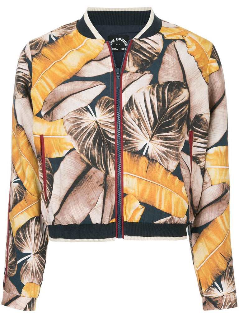 tropical print bomber jacket