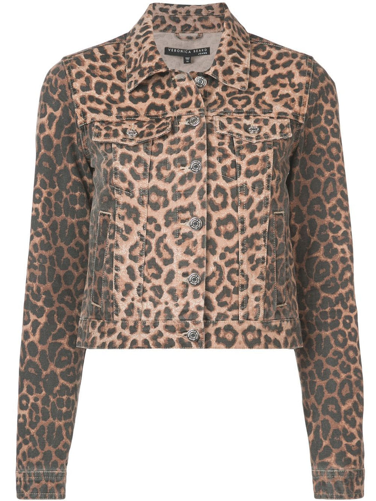 leopard print denim jacket