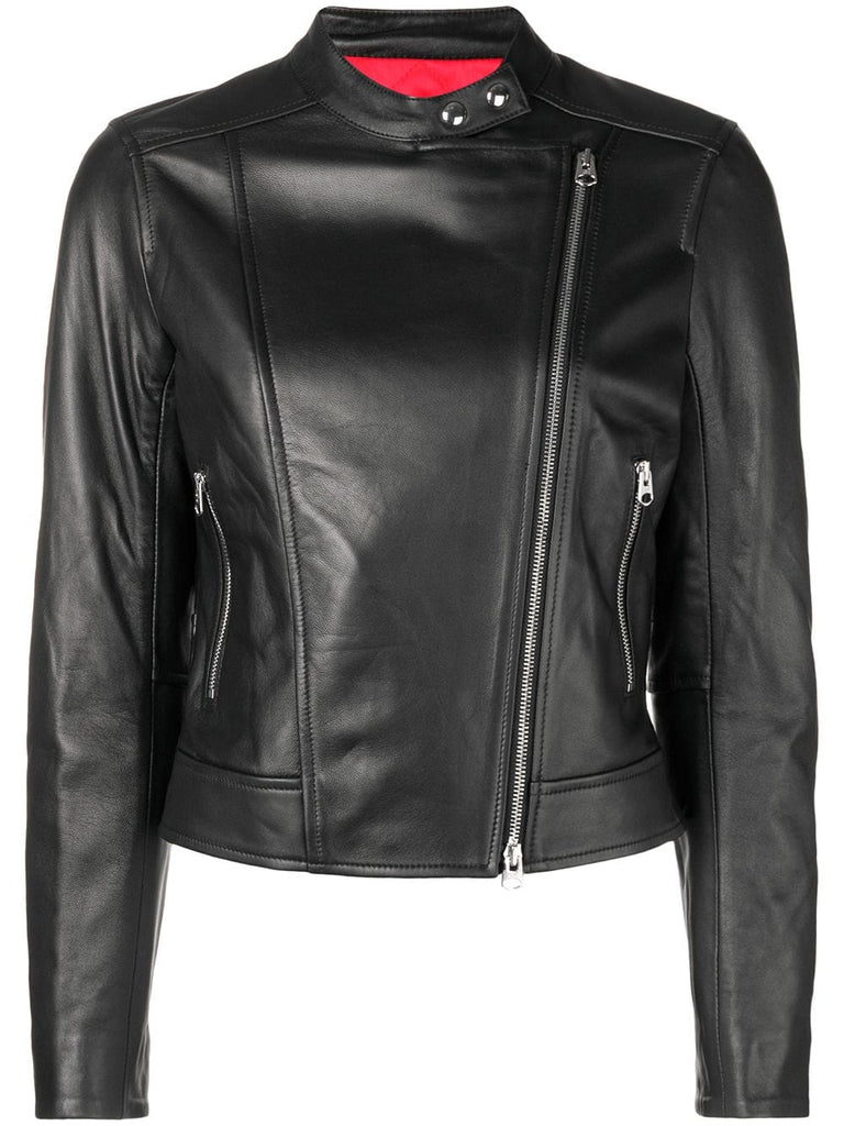 slim-fit biker jacket