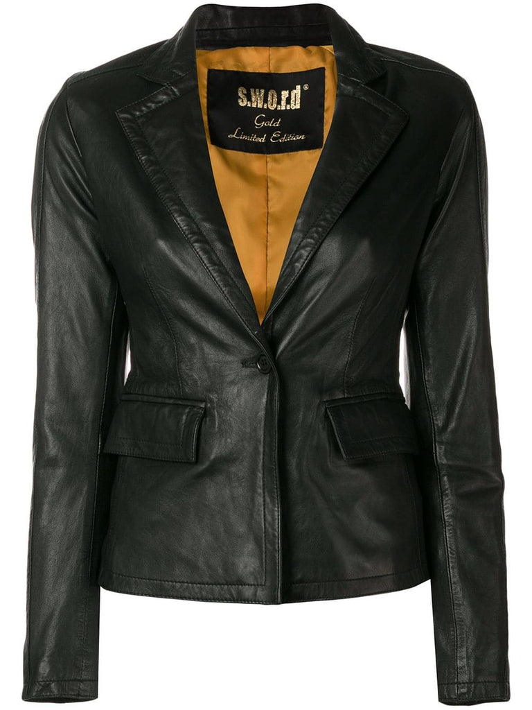 blazer-like leather jacket